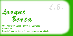 lorant berta business card