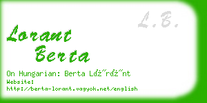 lorant berta business card